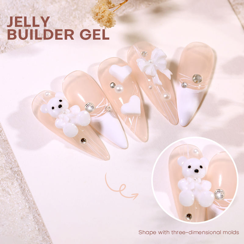 3D Modeling Non-flow Hard Gel Extension Gel Polish Cream No Heat Soak Off Resin Jelly Uv Gel Builder for Nail Beauty Spa Salon